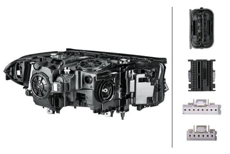 BMW 5 Series Left Headlight, Hella OEM, OEM 63117214963 - View 4