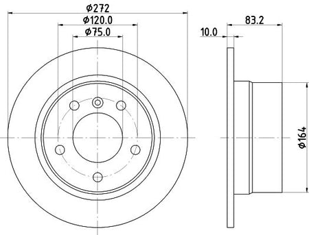 BMW Z3 Roadster Brake Disc, Hella OEM, OEM 1163845 - View 2