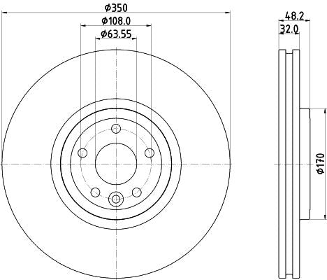 Hella Brake Disc for Jaguar, OEM quality, OEM T4N1803 - View 3