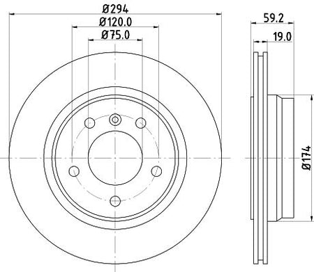 Hella Brake Disc for BMW, OEM quality, OEM 1165563 - View 2