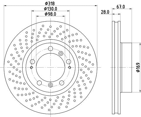 Hella Brake Disc for Porsche, OEM quality, OEM 99635140600 - View 4