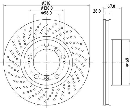 Hella Brake Disc for Porsche, OEM quality, OEM 99635140600 - View 4