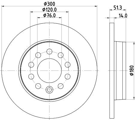 Volkswagen Multivan T7 Brake Disc, Hella OEM, OEM 7T0615601 - View 3