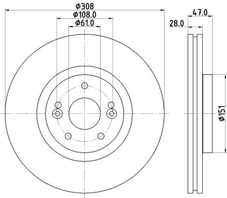 Renault Laguna II Brake Disc, Hella OEM, OEM 7701206831 - View 4