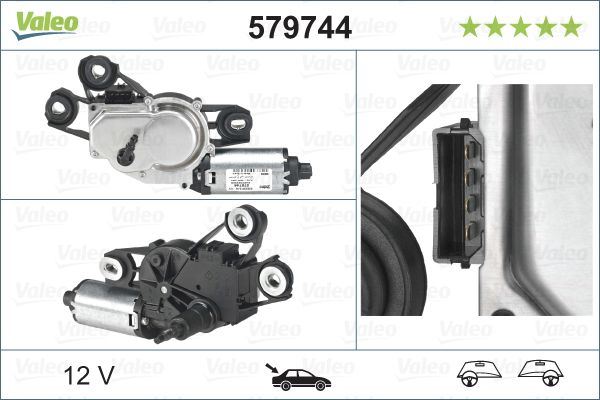 Valeo Rear Wiper Motor for Seat, OEM quality, OEM 1P0955711, MPN 579744