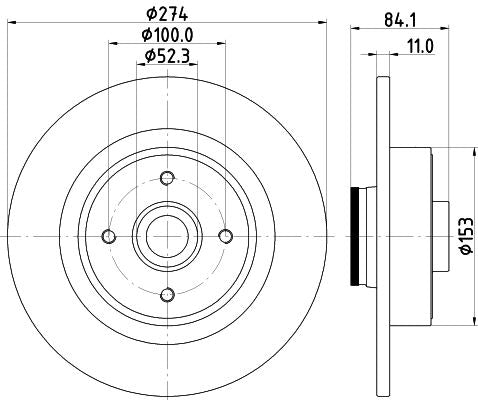 Renault Grand Scénic II Brake Disc, Hella OEM, OEM 7701208230 - View 2