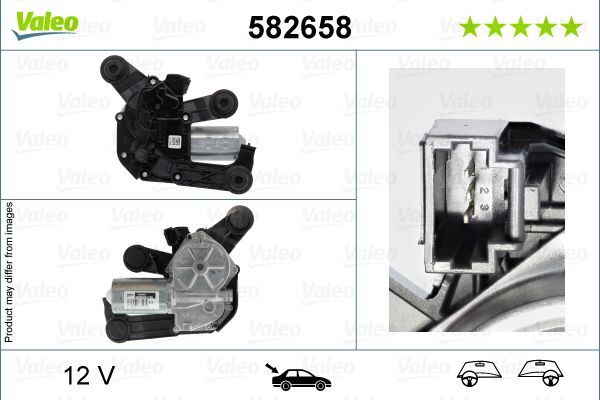 Citroen C4 Cactus Rear Wiper Motor, Valeo OEM, OEM 9801666380, MPN 582658
