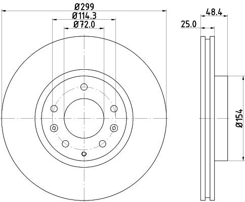 Hella Brake Disc for Mazda, Besturn (faw) & more, OEM quality, OEM 5DA026251 - View 4
