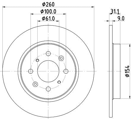 Honda Jazz III Brake Disc, Hella OEM, OEM 42510TM8G00 - View 2