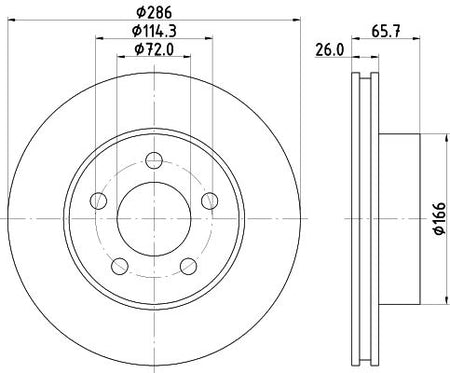 Hella Brake Disc for Ford Usa & Mazda, OEM quality, OEM 3765157 - View 2