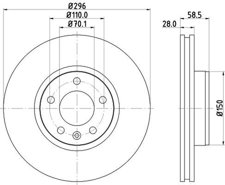 Hella Brake Disc for Vauxhall & OPEL, OEM quality, OEM 5690016 - View 4