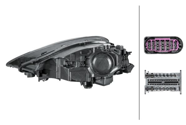 Porsche Cayenne Right Headlight, Hella OEM, OEM 9Y0 941 034 AA - View 3