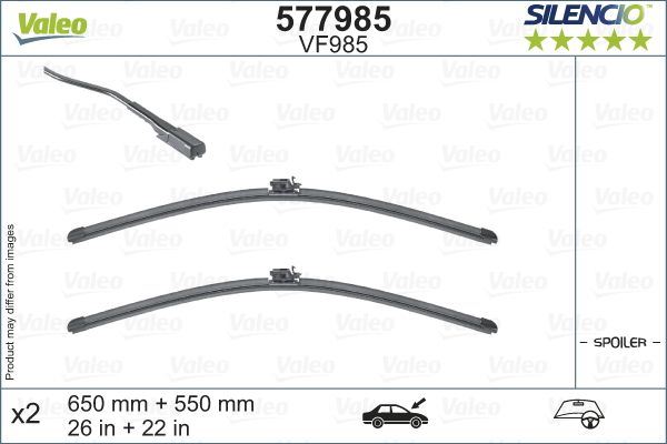 Valeo Front Wiper Blade Set for Mercedes-Benz, OEM quality, OEM A1678209301, MPN 577985