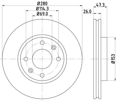 Hella Brake Disc for Hyundai, OEM quality, OEM 5171209000 - View 3