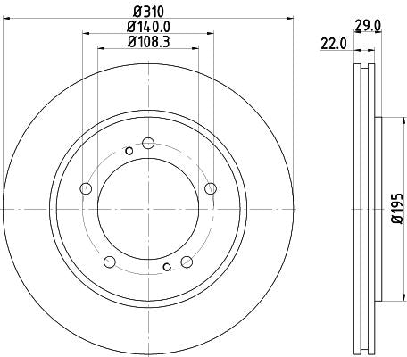 Suzuki Grand Vitara Brake Disc, Hella OEM, OEM 5521165D10 - View 4