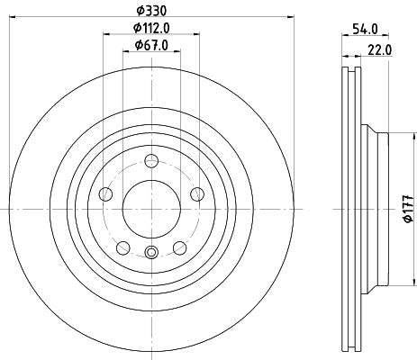 Mercedes-Benz M-Class Brake Disc, Hella OEM, OEM 1664230112 - View 3