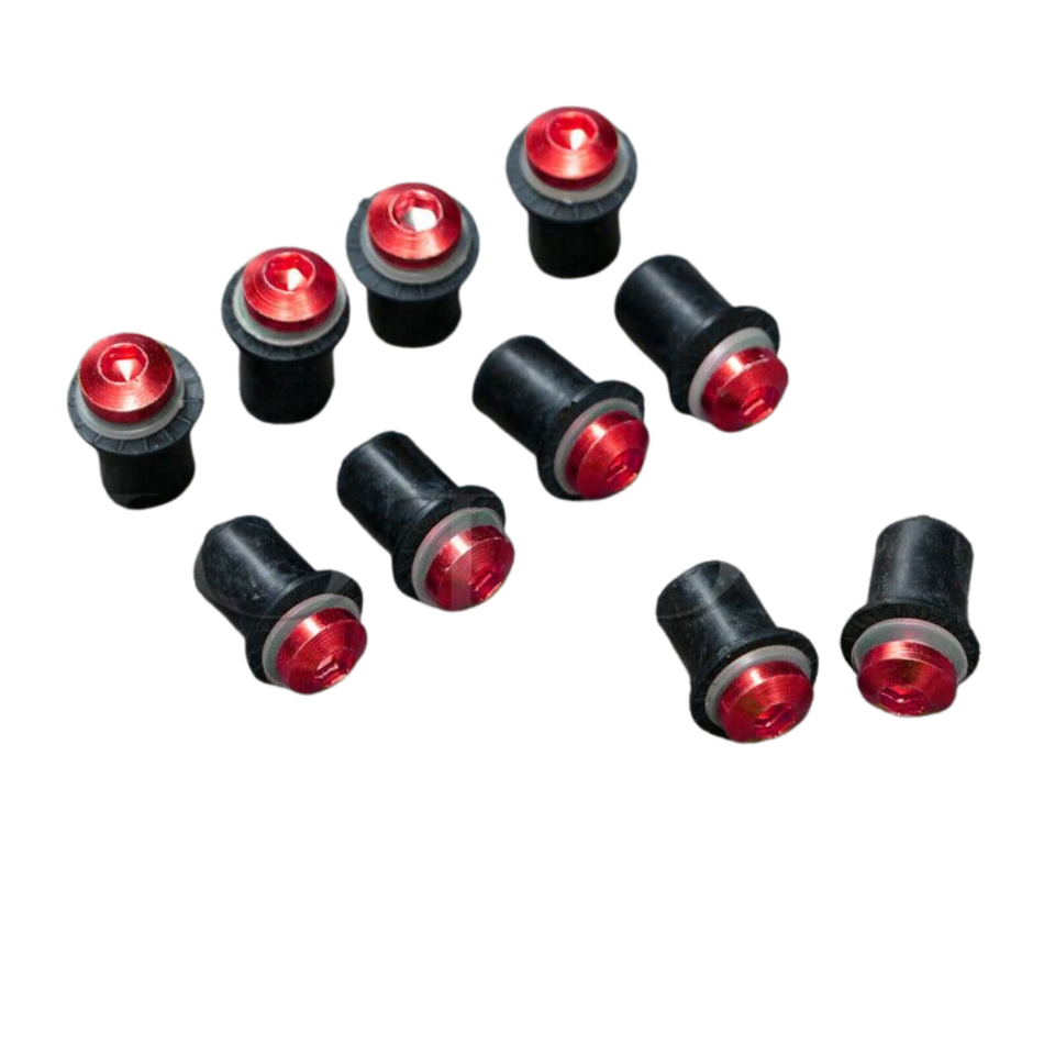 Red Motorcycle Windscreen Bolt Kit - for Honda | Eurowagens 