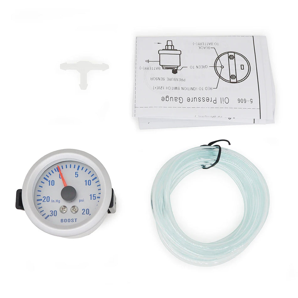 DRAGON 52mm Analogue Multi-Function Gauge (Boost / Water Temp / Oil Temp / Oil Pressure / Volt / Tachometer / Vacuum) - Universal Fit