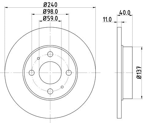 Hella Brake Disc for Alfa Romeo, FIAT & more, OEM quality, OEM 0060576335 - View 2