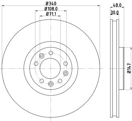 Hella Brake Disc for Peugeot & Citroen, OEM quality, OEM 1611840980 - View 2
