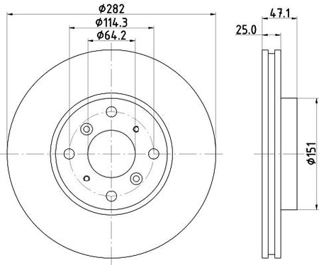 Hella Brake Disc for Honda, OEM quality, OEM 45251S1A305 - View 3