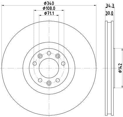 Hella Brake Disc for Peugeot, OEM quality, OEM 4249F9 - View 4