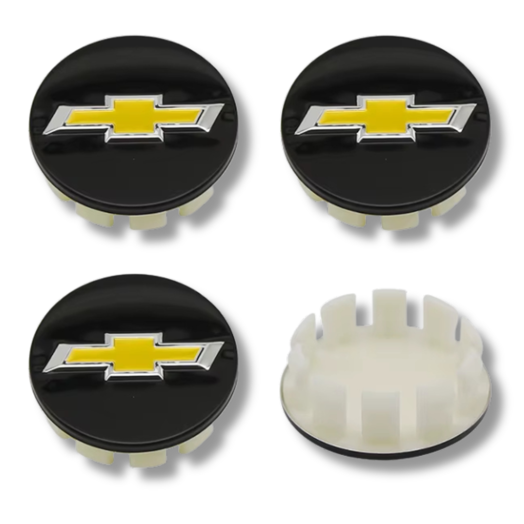 Chevrolet 53mm Black plastic Centre Caps Set, set of 4, OEM 96452311