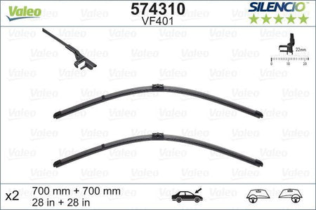 Valeo Front Wiper Blade Set for Volkswagen, Seat & more, OEM quality, OEM 1373656, MPN 574310