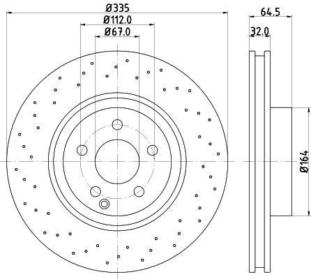 Hella Brake Disc for Mercedes-Benz, OEM quality, OEM 2214210612 - View 2
