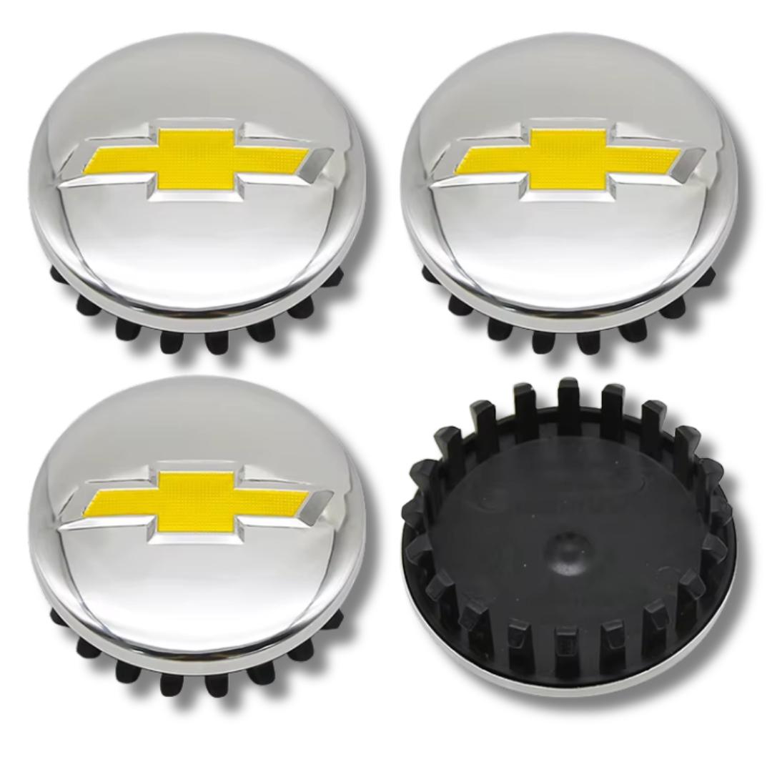 Chevrolet 84mm Yellow plastic Centre Caps Set, set of 4, OEM 96452311