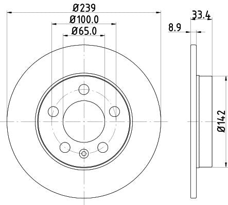 Hella Brake Disc for Skoda & AUDI, OEM quality, OEM 1J0615601D - View 3