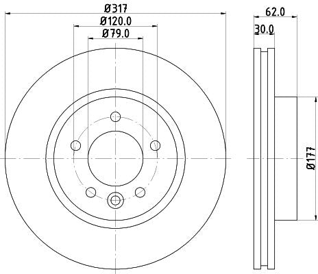 Hella Brake Disc for Land Rover, OEM quality, OEM SDB000602 - View 3