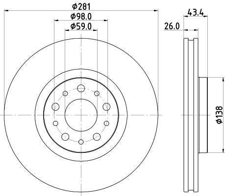 FIAT Tipo Saloon Brake Disc, Hella OEM, OEM 52017292 - View 4
