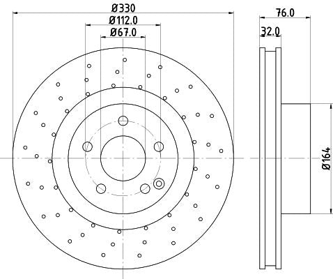 Hella Brake Disc for Mercedes-Benz, OEM quality, OEM 2204210812 - View 3