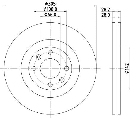 Peugeot 406 Coupe Brake Disc, Hella OEM, OEM 1606309180 - View 4