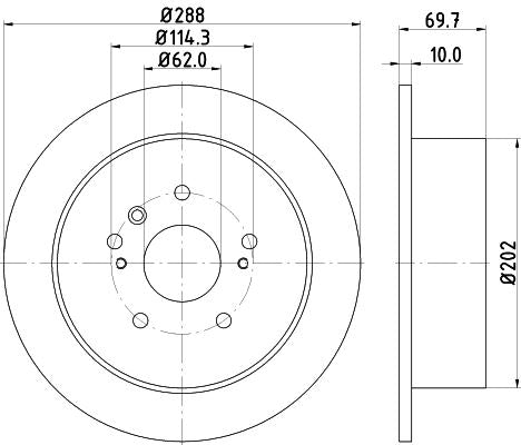 Toyota Harrier Brake Disc, Hella OEM, OEM 424310E010 - View 4