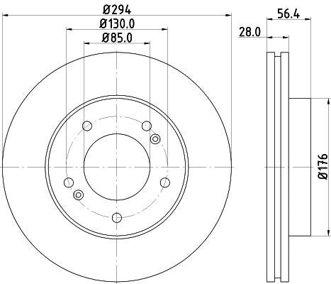 Hella Brake Disc for Ssangyong, OEM quality, OEM 10123663 - View 3