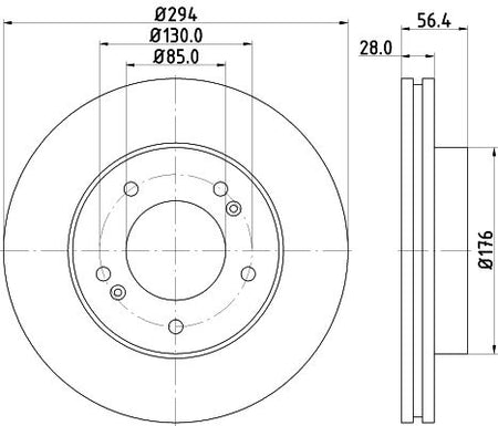 Hella Brake Disc for Ssangyong, OEM quality, OEM 10123663 - View 3