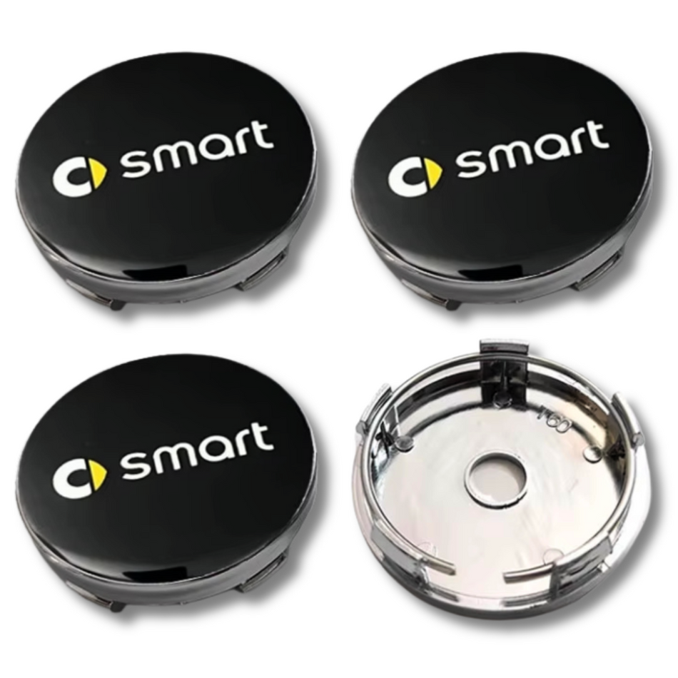 Smart 60mm Black plastic Centre Caps Set, set of 4, OEM A4534000200