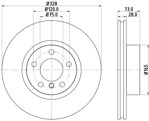 BMW X3 Brake Disc, Hella OEM, OEM 34106787490 - View 4