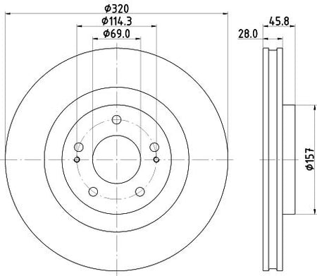 Mitsubishi Outlander III Brake Disc, Hella OEM, OEM 4615A230 - View 2