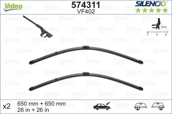 Valeo Front Wiper Blade Set for Volkswagen, Mercedes-Benz & more, OEM quality, OEM A2118200945 - View 4