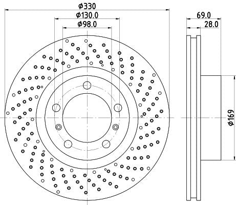 Hella Brake Disc for Porsche, OEM quality, OEM 99735140200 - View 4
