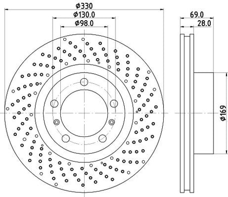 Hella Brake Disc for Porsche, OEM quality, OEM 99735140200 - View 4