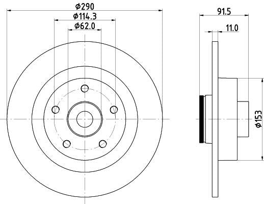 Renault Espace V Brake Disc, Hella OEM, OEM 432027306R - View 4