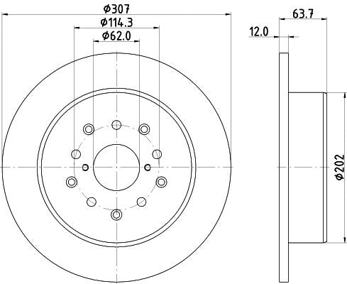 Lexus Is Brake Disc, Hella OEM, OEM 4243130260 - View 2