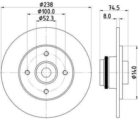 Hella Brake Disc for Renault, OEM quality, OEM 7700829553 - View 3
