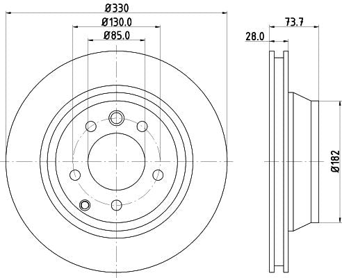 Hella Brake Disc for AUDI, Porsche & more, OEM quality, OEM 7L6615601D - View 2