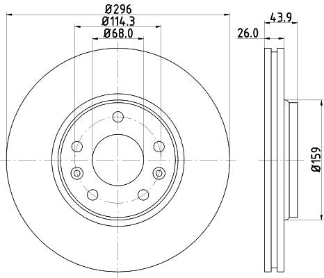 Hella Brake Disc for Renault & Samsung, OEM quality, OEM 402060002R, MPN 8DD 355 116-161