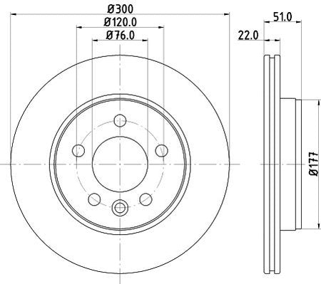 Hella Brake Disc for Volkswagen & MAN, OEM quality, OEM 2N0615601 - View 2